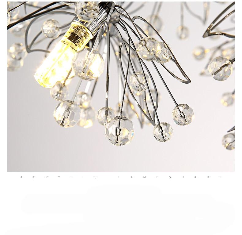 Modern Led Chandelie lighting Nordic restaurant pendant lamps bedroom fixtures dining room crystal hanging lights
