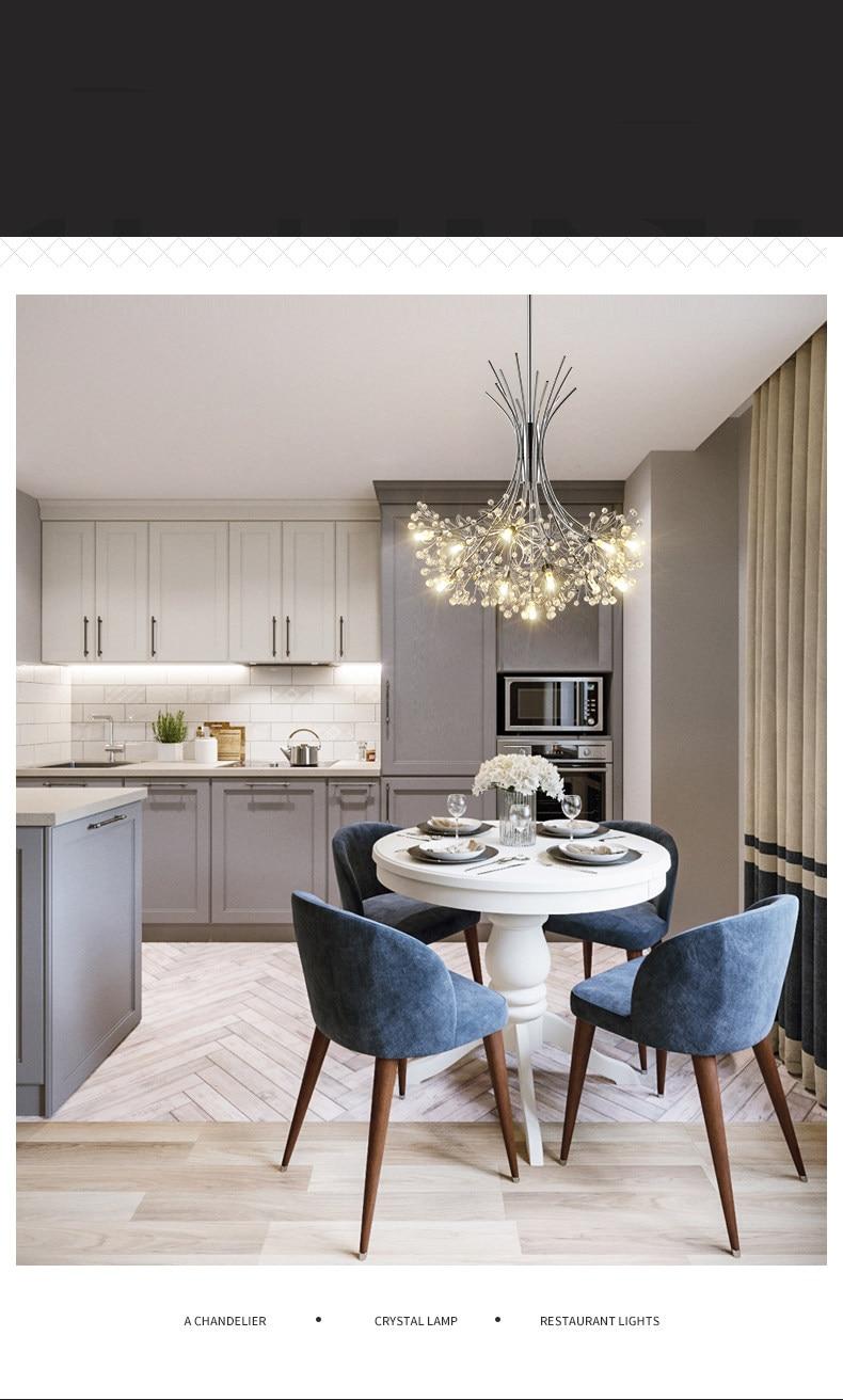 Modern Led Chandelie lighting Nordic restaurant pendant lamps bedroom fixtures dining room crystal hanging lights