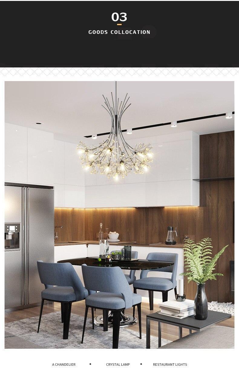 Modern Led Chandelie lighting Nordic restaurant pendant lamps bedroom fixtures dining room crystal hanging lights
