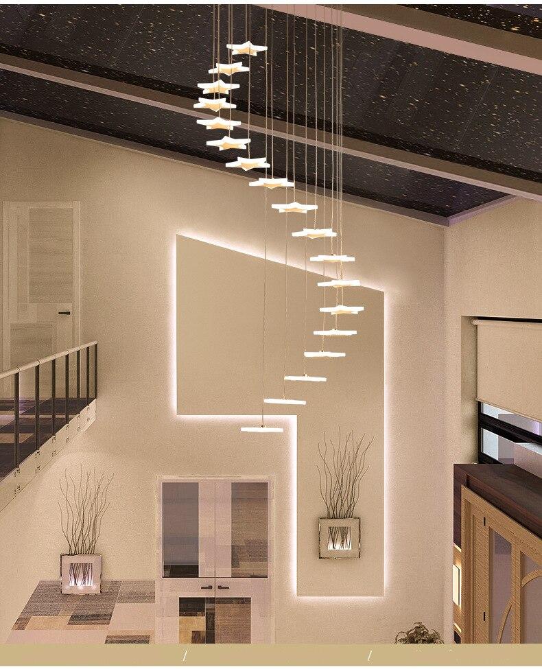 LED Chandelier Light for Villa Hotel Lobby Loft Acrylic Stars Lighting Fixtures Stairs Decor Hanging Modern Pendant Lamps LED Chandelier Light for Villa Hotel Lobby Loft Acrylic Stars Lighting Fixtures Stairs Decor Hanging Modern Pendant Lamps