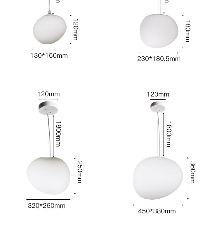 Modern Pebble Pendant Light Italy Foscarini Gregg Hanging Lamp Led Irregular Glass Pendant Lamp Loft Dining Room Kitchen Fixture