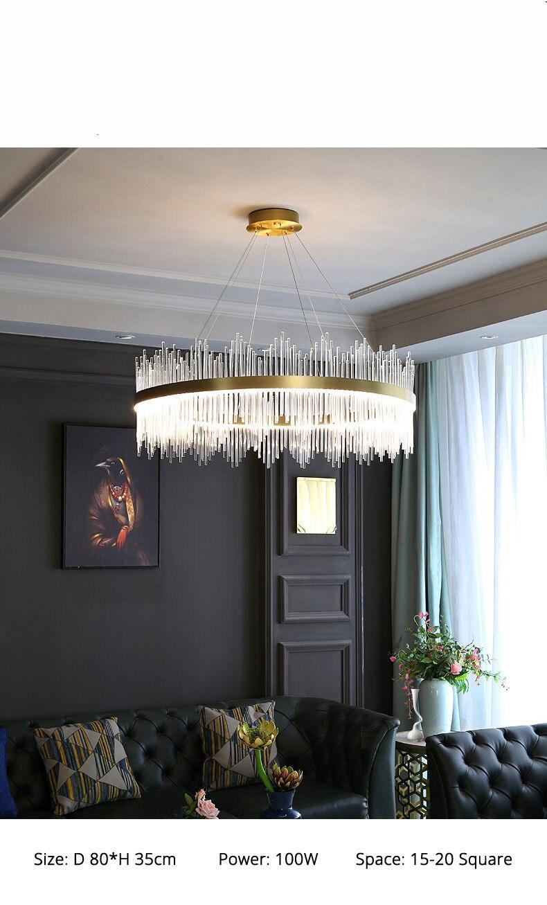 Nordic light luxury chandelier post modern minimalist crystal lamp living room lamp dining room chandelier bedroom lamp LED lamp