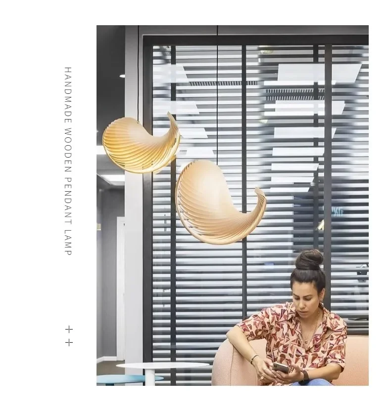 Japanese Led Pendant Light Hanging Lamp Hotel Loft Duplex Villa Stairs Chandelier Nordic Living Dining Room Decor Luster Fixture