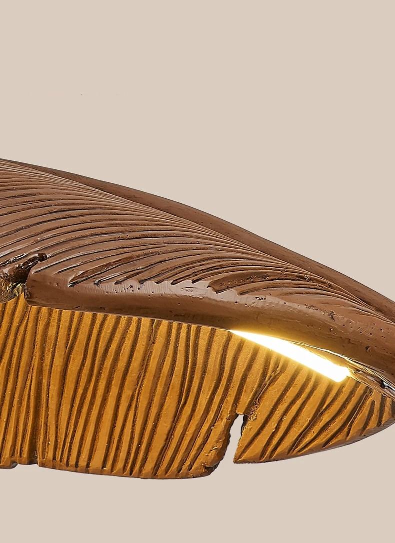 Vintage Restaurant Pendant Light Walnut Color Living Room Bar Counter Led Chandelier Modern Resin Light Luxury Lighting Luster