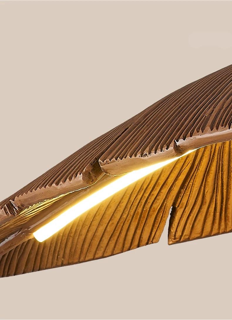 Vintage Restaurant Pendant Light Walnut Color Living Room Bar Counter Led Chandelier Modern Resin Light Luxury Lighting Luster