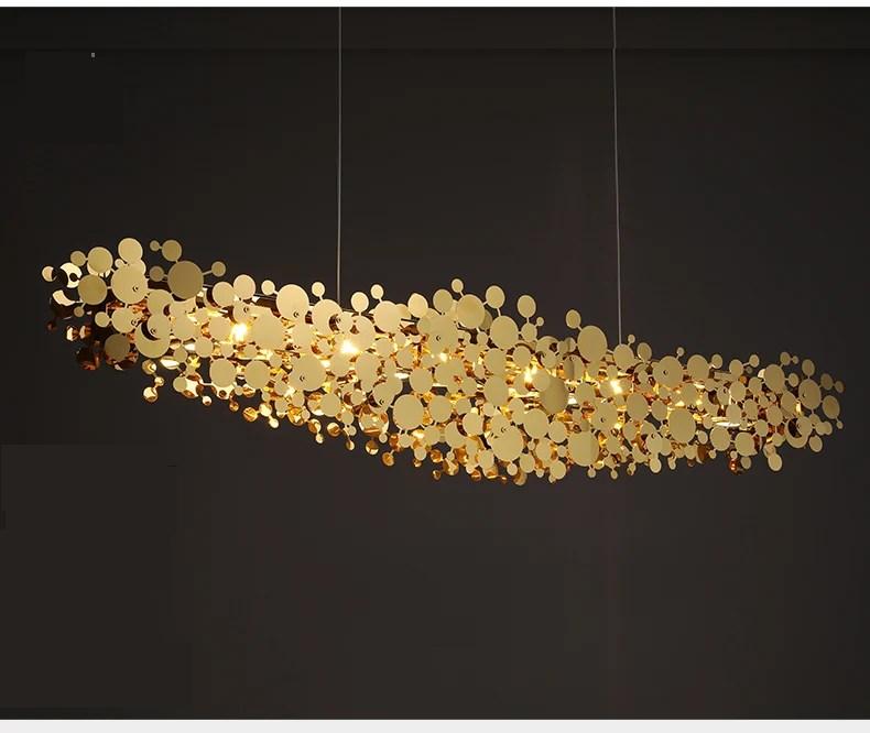Pendant lamp in luxury Restaurant post-modern Dining room Chandeliers Stainless steel gold/chrome Chandeliers for dining room
