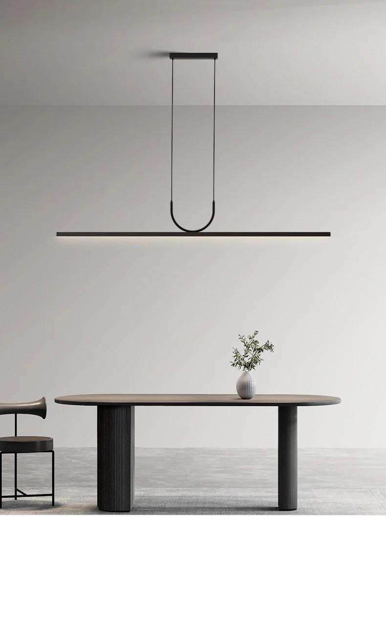 QIYIMEI Modern LED Chandelier Lights For Table Dining Room Kitchen Island Black Pendant Lamp Home Decor Hanging Lighting Fixture