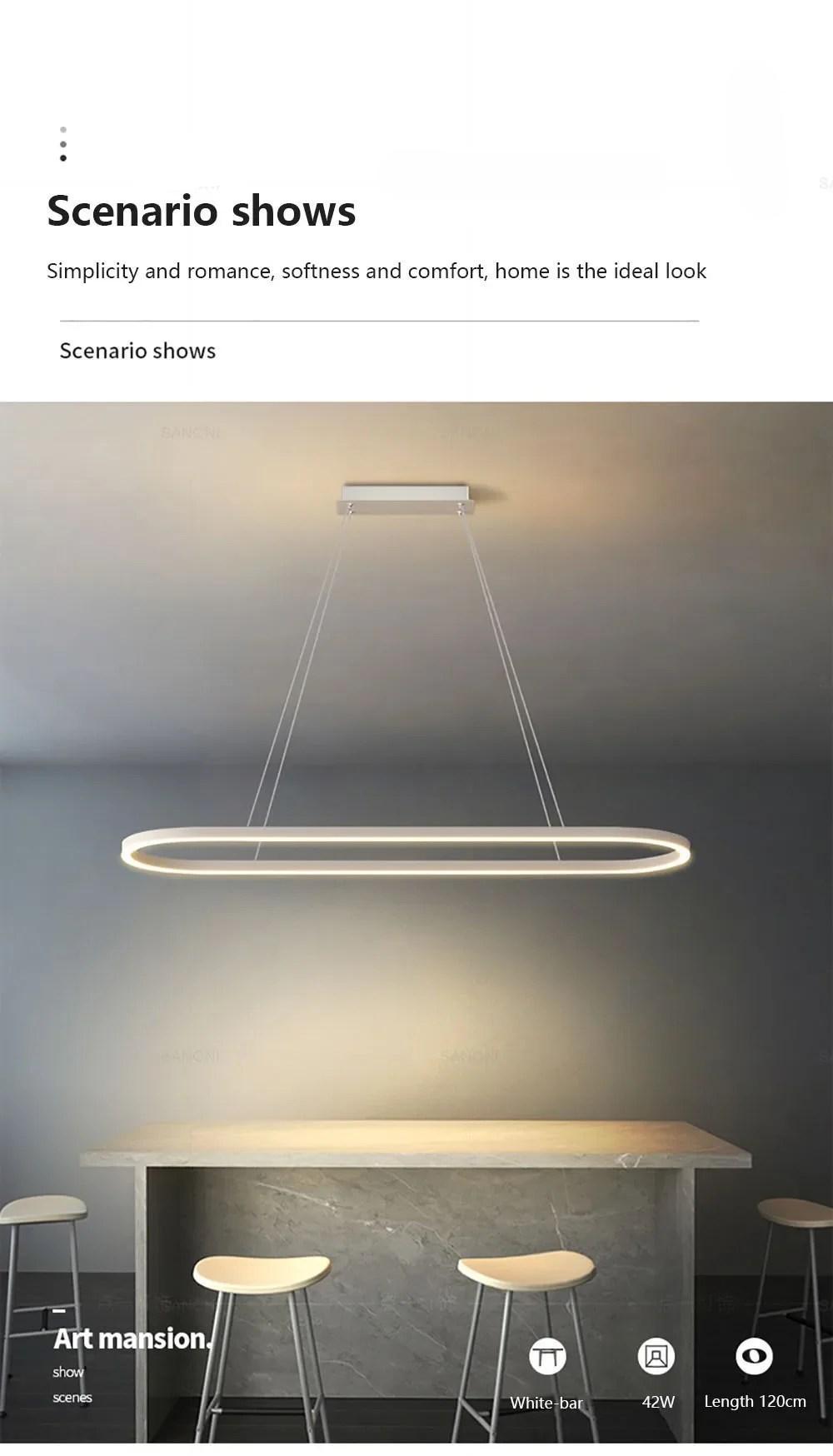 Modern LED Pendant Light For Living Dining Room Kitchen Hotel Bedroom Ceiling Chandelier Indoor Home Decoration Lighting Fixture