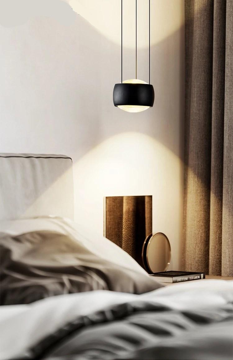Modern Minimalist Style Big Drum Shaped Alloy LED Pendant Lights Art Creative Lamps for Living Room Home Decoration Chandeliers